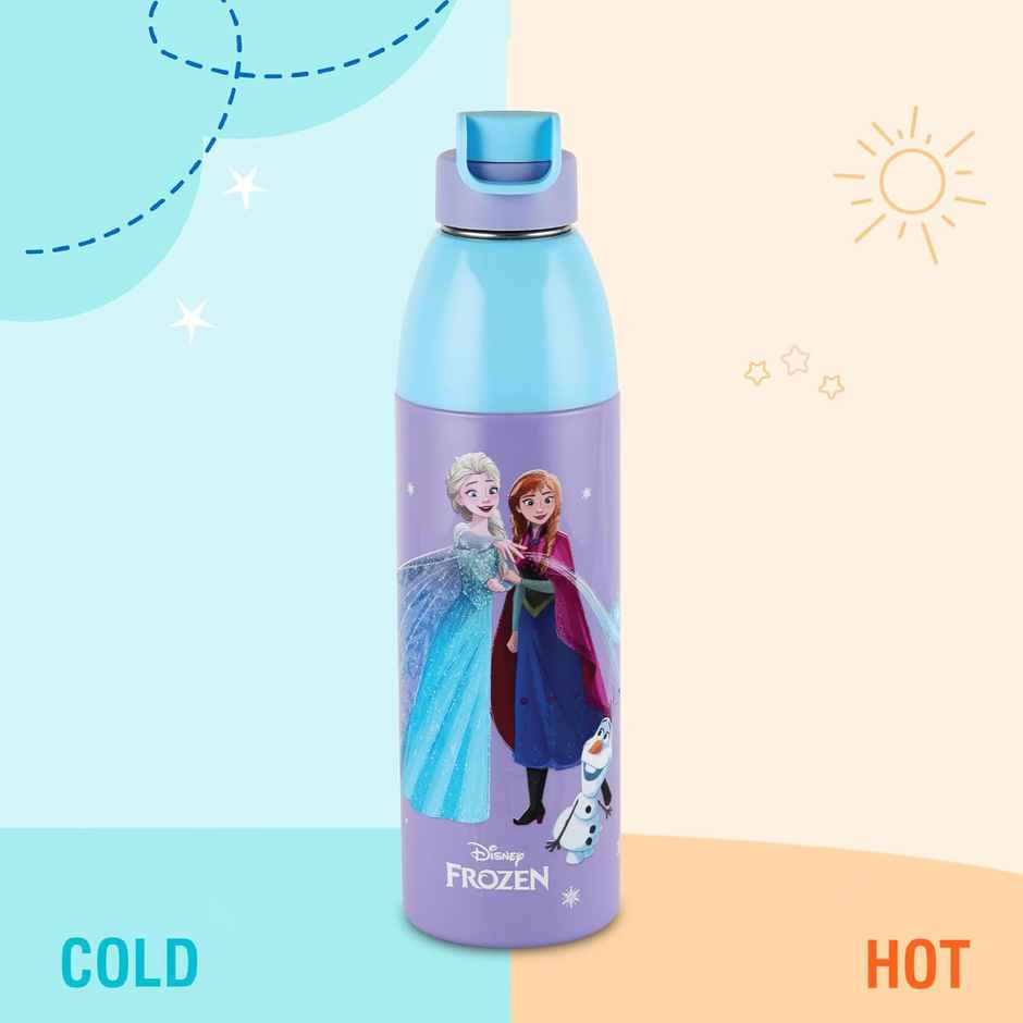 CELLO Kidzbee Uranus 600 Frozen Trio Print Water Bottle 540ml, Blue | Leakproof Flip Cap