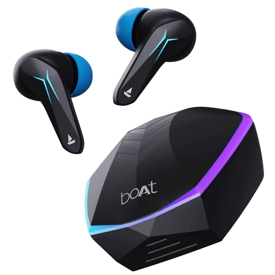 boAt Immortal 128 TWS Earbuds for Gaming w/ 40H Playtime, BEAST Mode & RGB LEDs (Black Sabre)