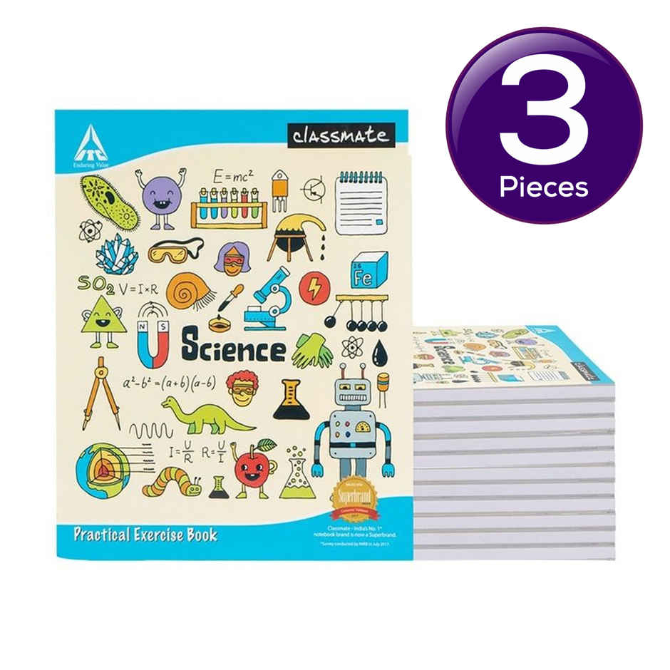 Classmate Single Side Ruled Practical Notebook | 100 Pages, 21.5 x 26.5 cm | Assorted Design | Combo