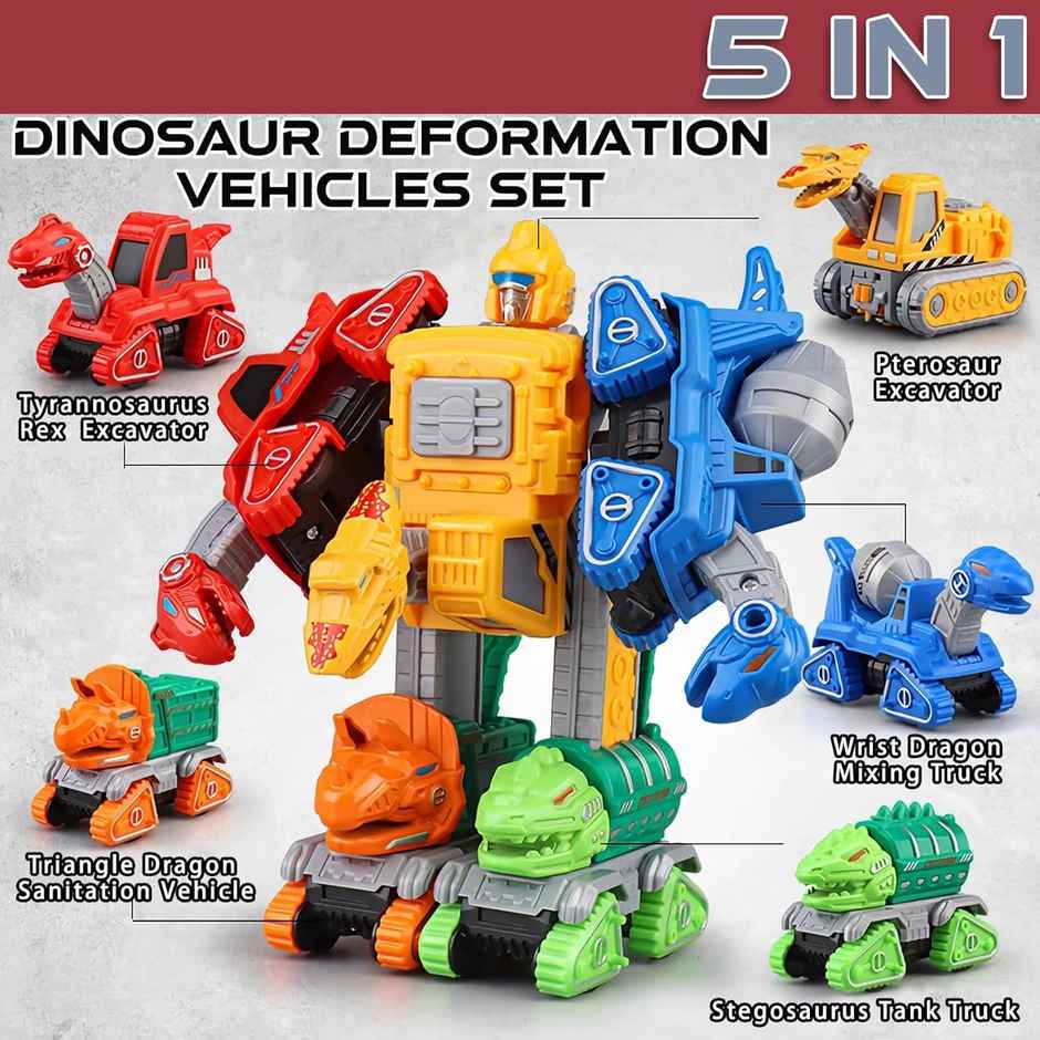 Kidology Transforming Robot Toys For Kids | Action Figures Robotic Dinosaur Vehicles Toy Car