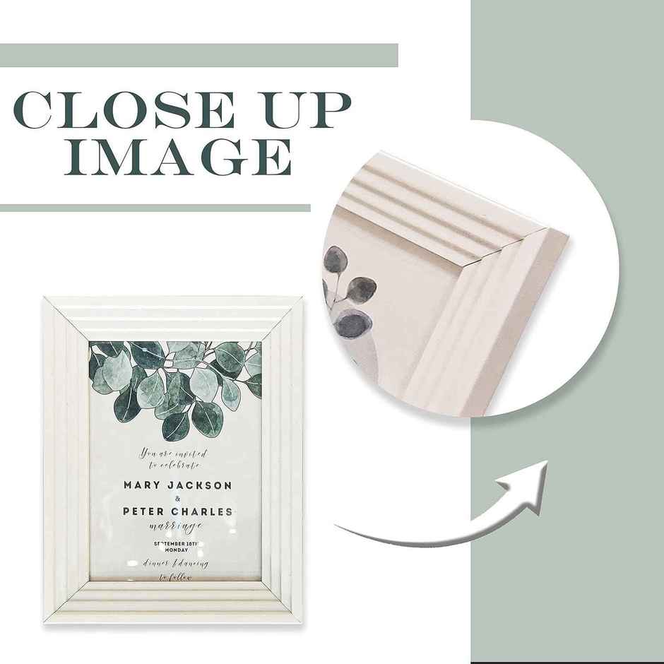 Art Street Premium 3D Table Top Photo Frame | Designer Picture Frames | White | Size 4 x 6 inch