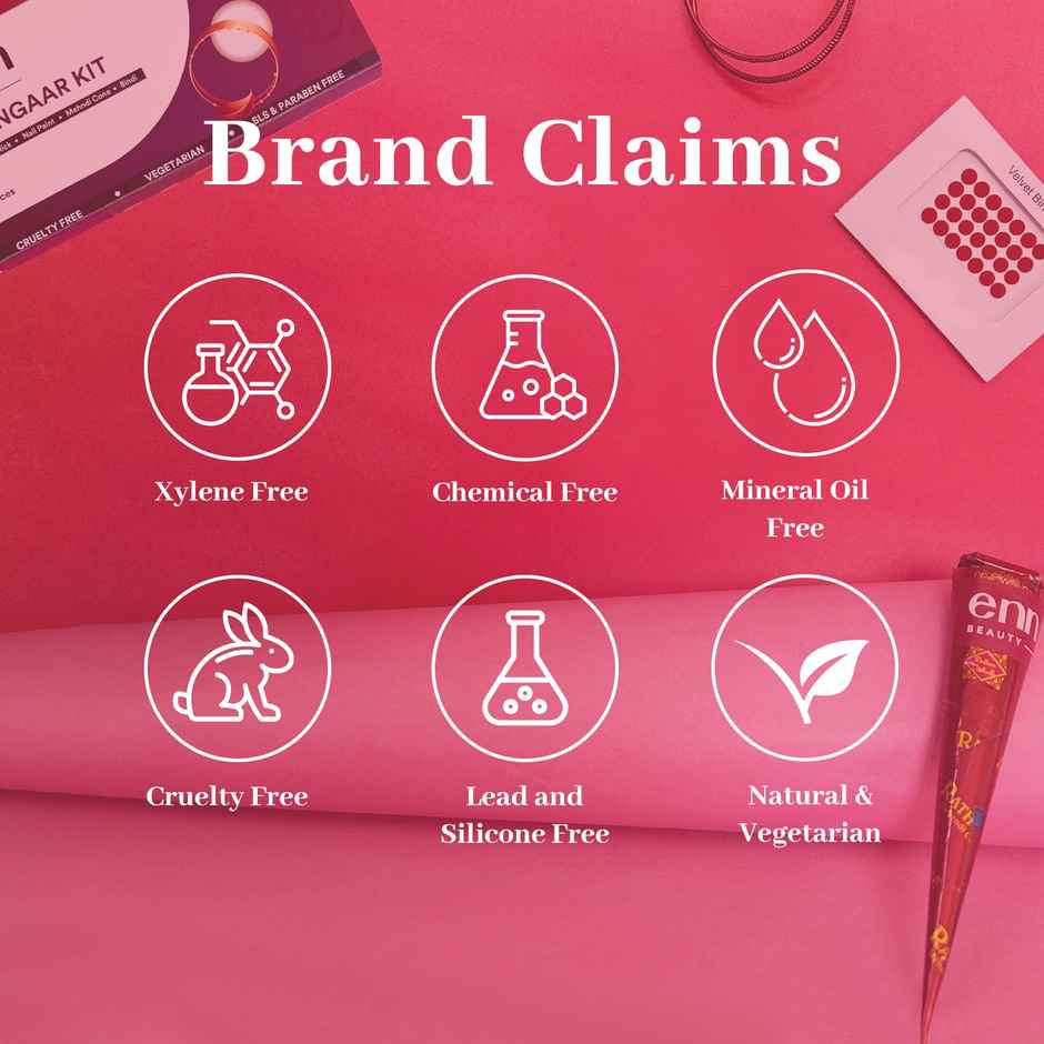 ENN Beauty Shringar Kit Pack Of 4 | Lipstick, Nail Paint, Mehndi, Bindi & Sindoor