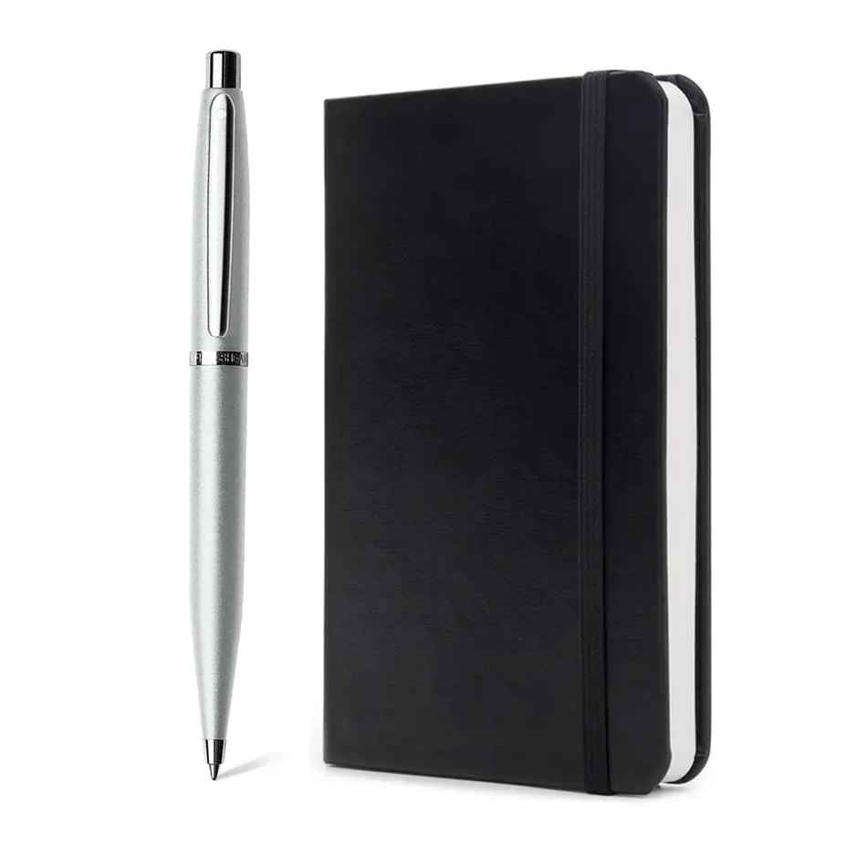 Sheaffer VFM Gift Set Ballpoint Pen | Chrome Plated Trims | Strobe Silver | Small Notebook