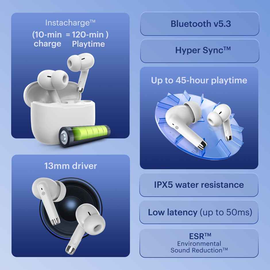 Noise Buds Aero Truly Wireless Earbuds - Snow White