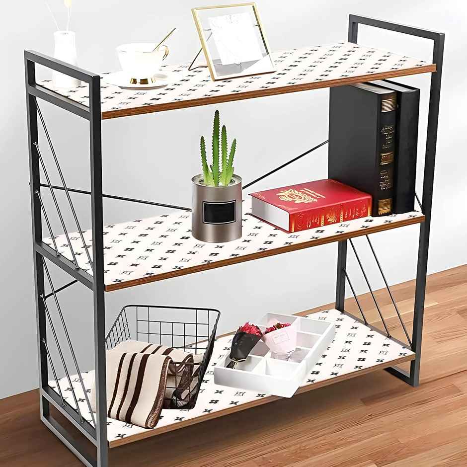 Kuber Industries Shelf Liner| Star Print Print EVA Kitchen Cabinet Shelf Mat|3 Meter|White