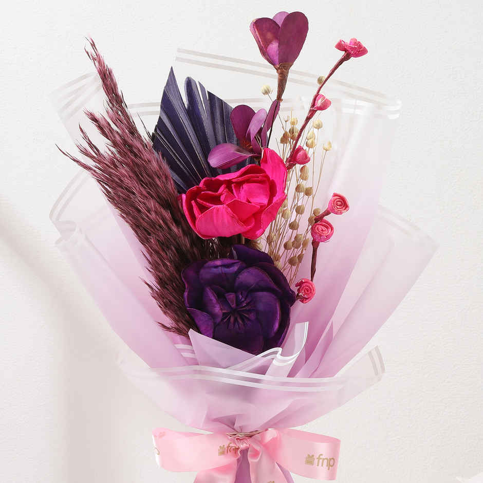 Earthy Shola Pith Flower Elegance Bouquet | Gift Set | FNP