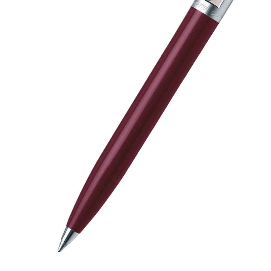 Sheaffer Sentinel E321 Ballpoint Pen | Brushed Chrome Cap & Trim | Burgundy Barrel