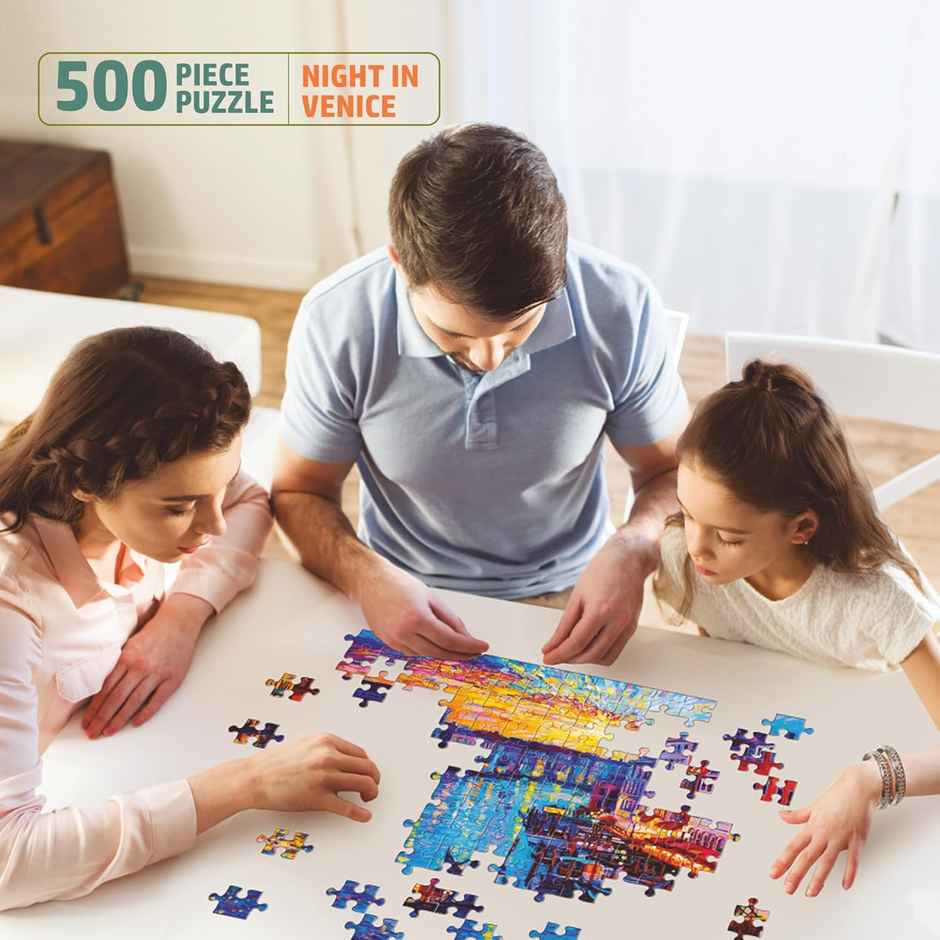 Flo Toys Magic Night in Venice 500 Piece Jigsaw Puzzle for Kids & Adults - Fun, Challenging Family Game