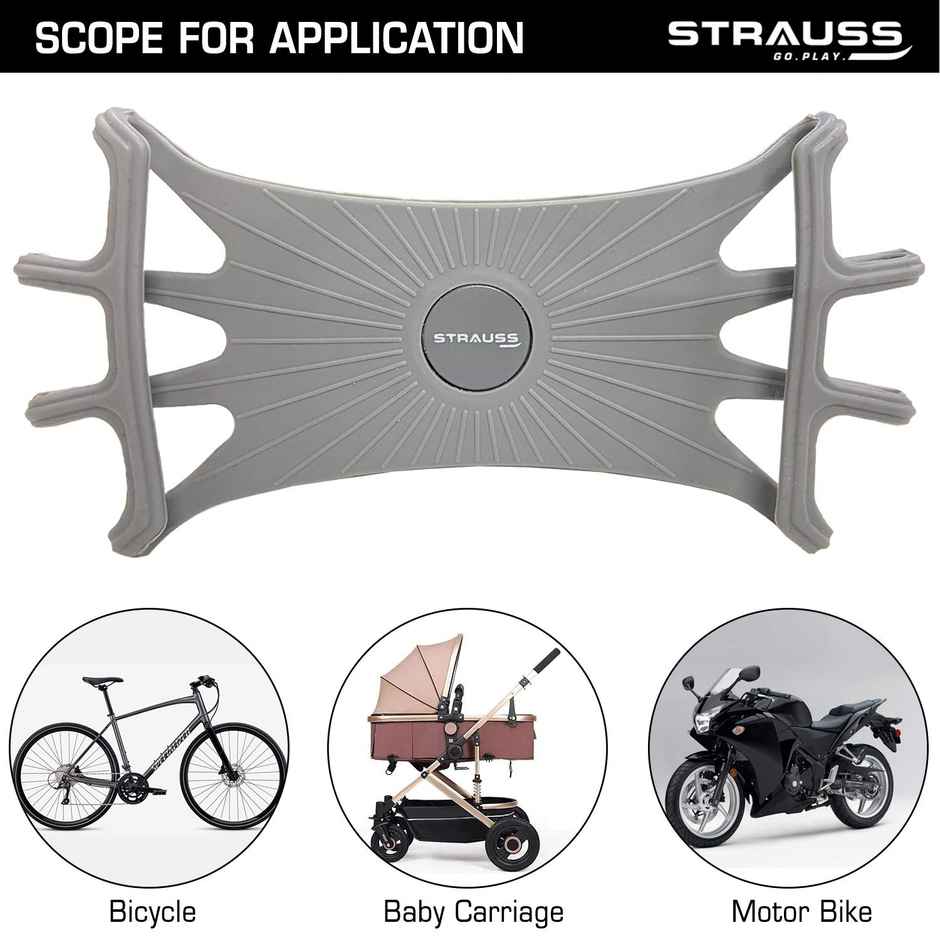 Strauss Silicon Mobile Phone Holder With 360 Degree Rotation | Grey