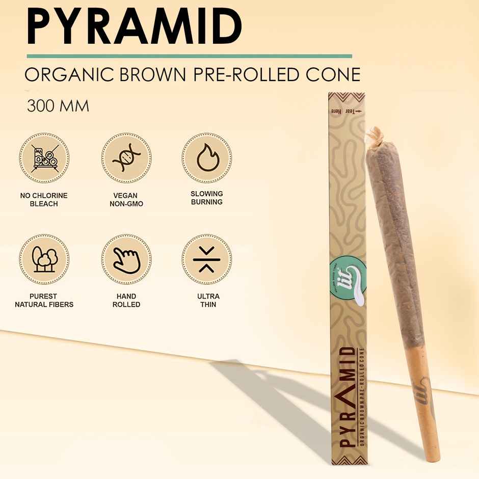 Lit Pyramid Giant 300 mm Brown Pre-Rolled Cone