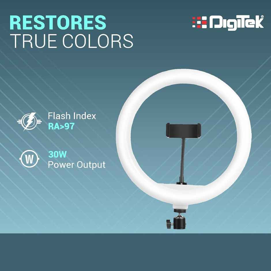 Digitek Drl-14C 14 Inch Led Ring Light With 5Ft Stand & Smartphone Mount - Usb Powered