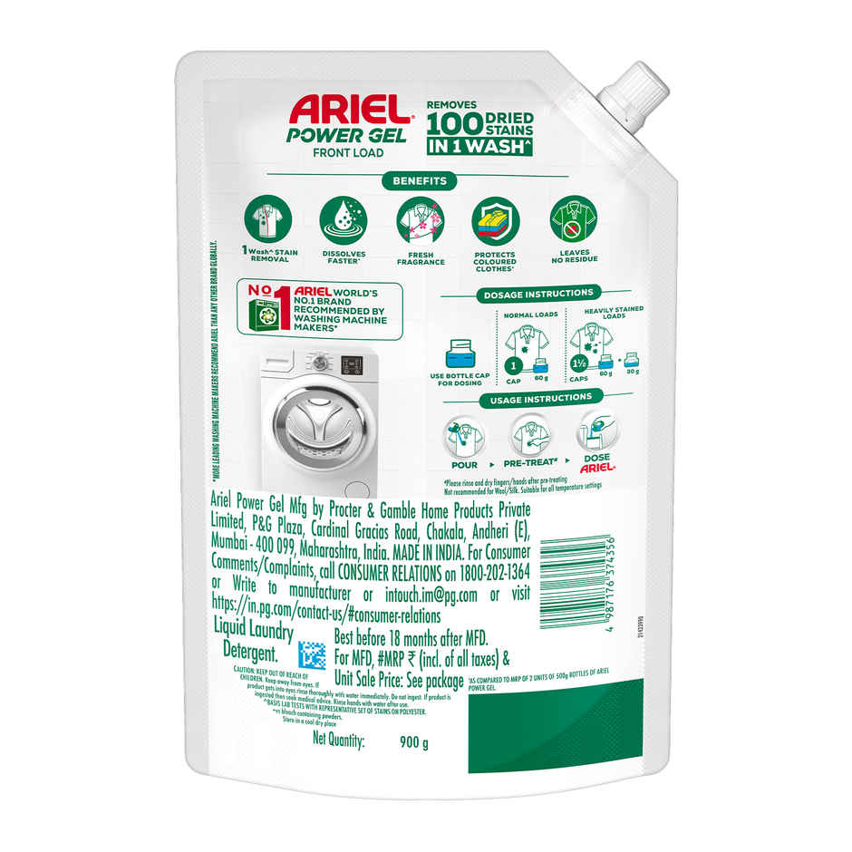 Ariel Power Gel Liquid Detergent for Front Load Washing Machine