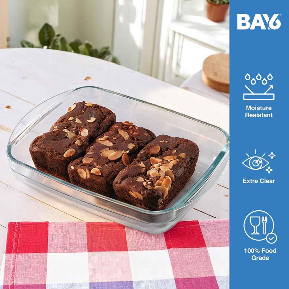 BAY6 Premium Imported Borosilicate Baking Dish Rectangle - 1.6 L