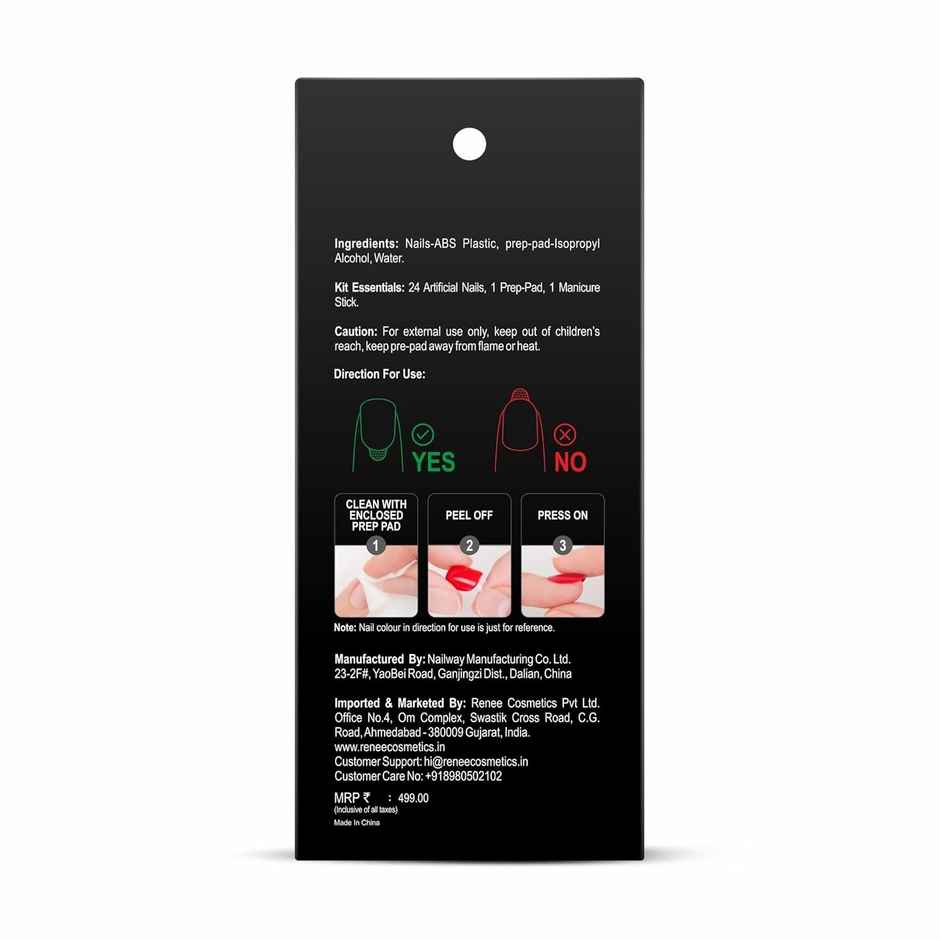 Renee Stick On Nails Dn 03| 24 Reusable Artificial Fake Nail Set