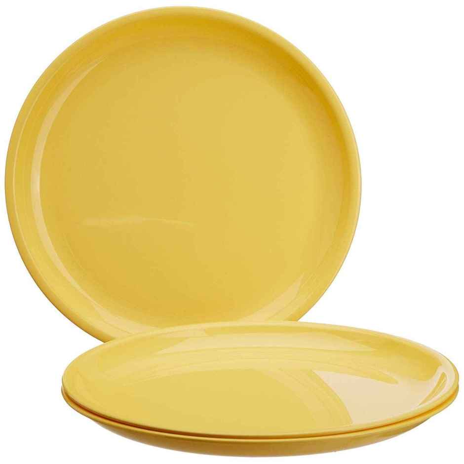 Signoraware Round Plate Set | Set of 3 | Yellow | Dinner Plate Set, Serving Plates