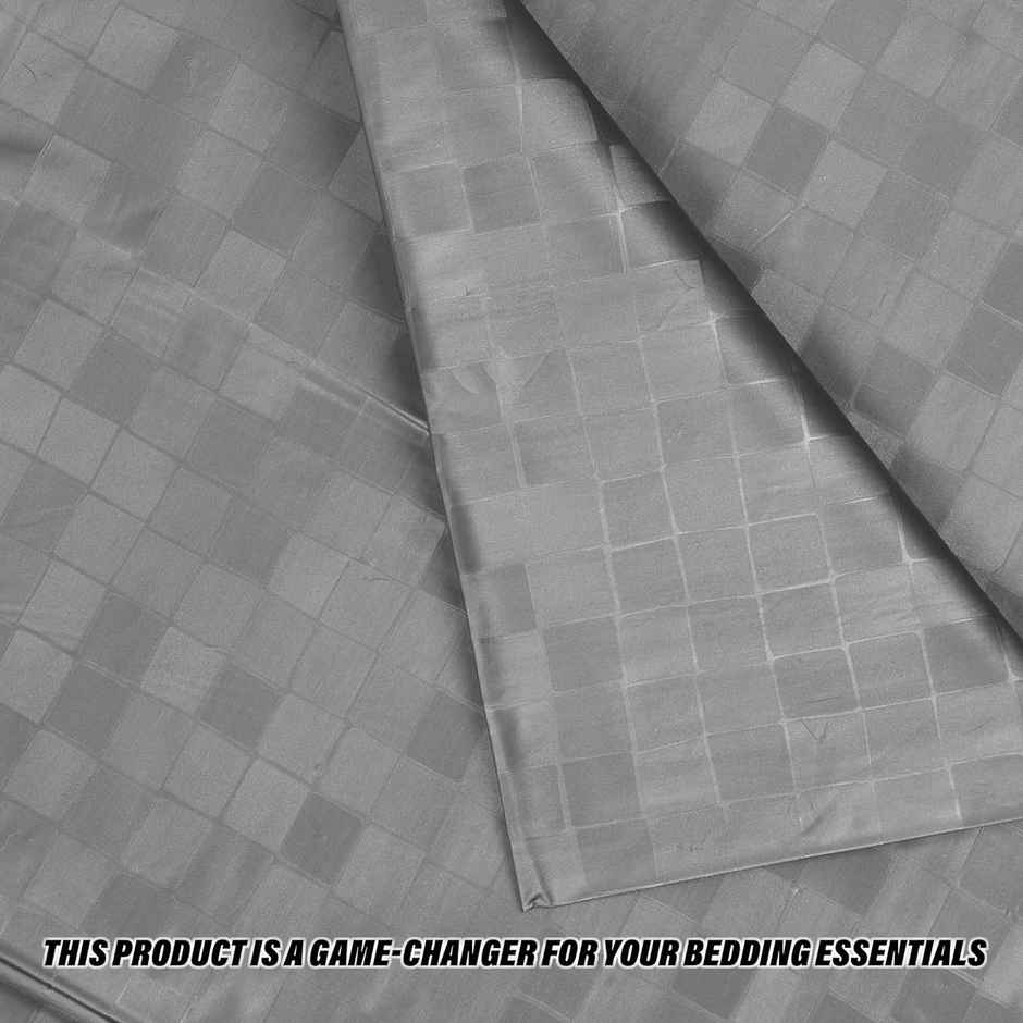 Kuber Industries PVC 80x80 Inch Double Bed Mattress Protector Check Dustproof | Gray