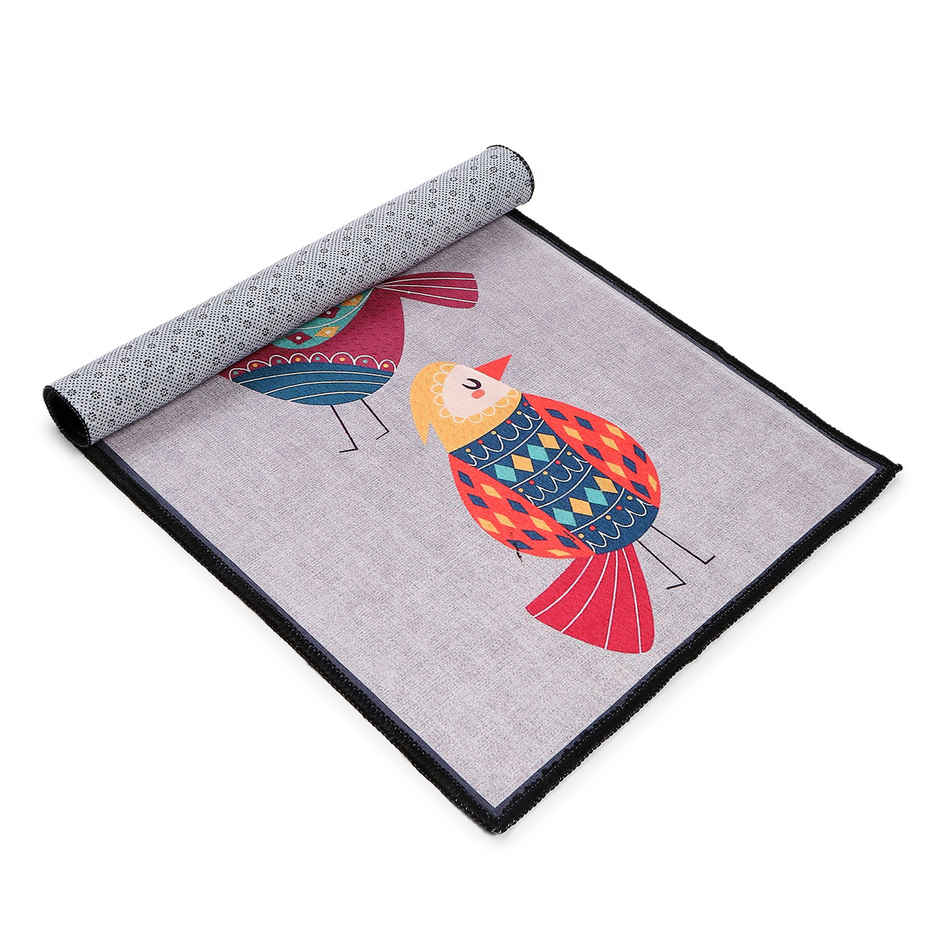 Status Ice Velvet Floor Runner | Birds | 2 ft x 4 ft