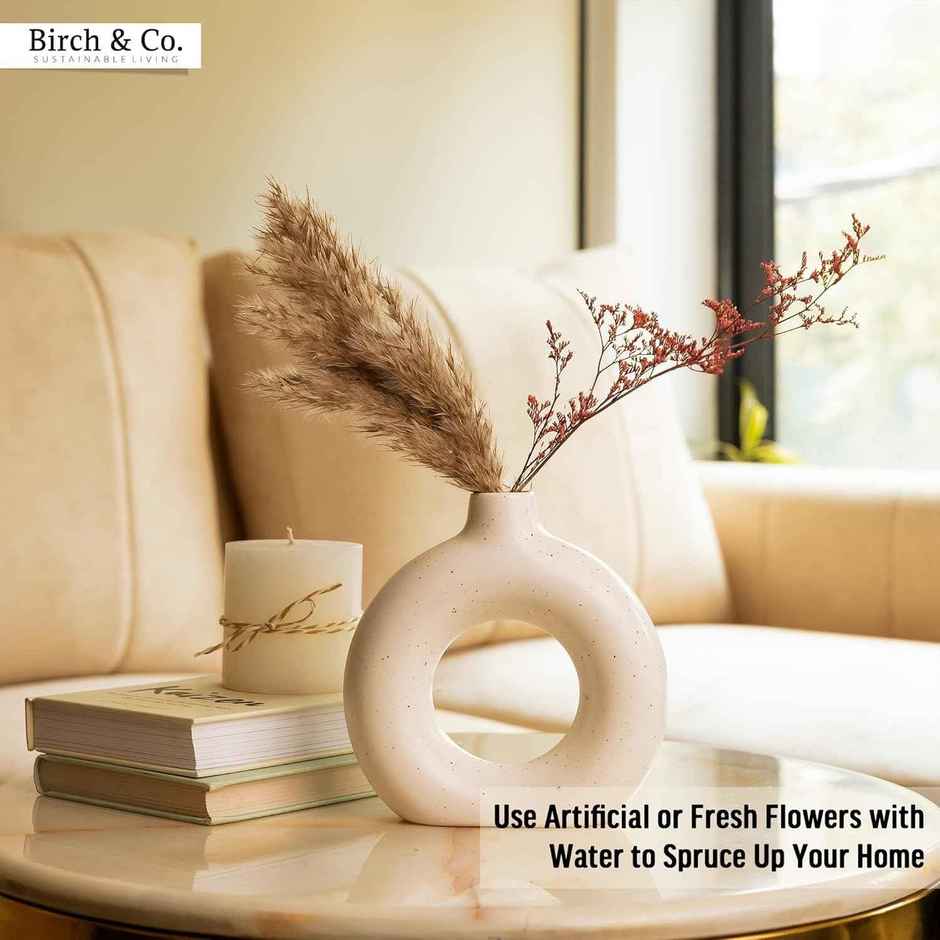 Birch & Co. Vase White Ring 6 in