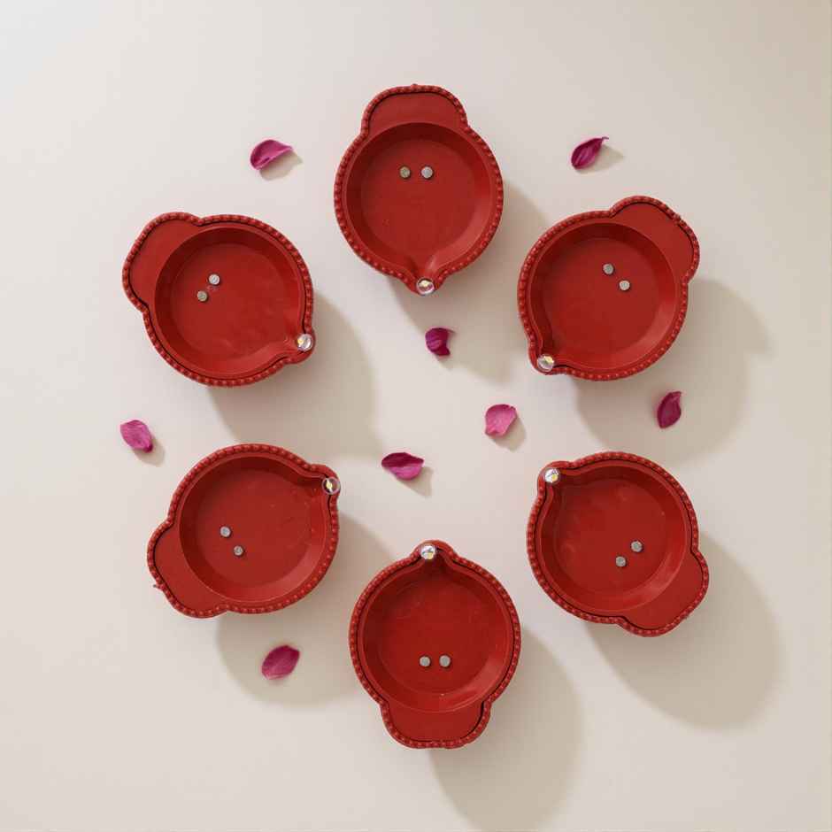 Water Sensor LED Diyas - Automatic Floating Festival Lights | Pack of 6 | Oye Happy