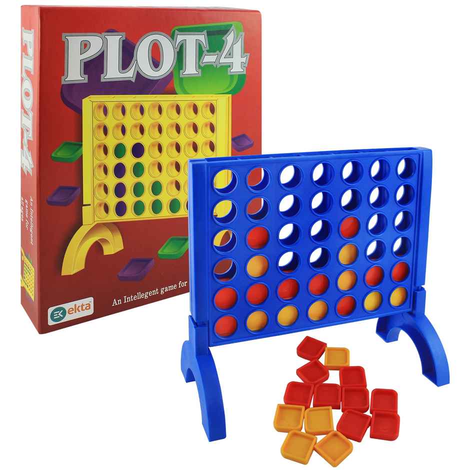 Ekta Plot-4 Family Board Game, Strategy Board Games For All Ages, Game For 2 Players