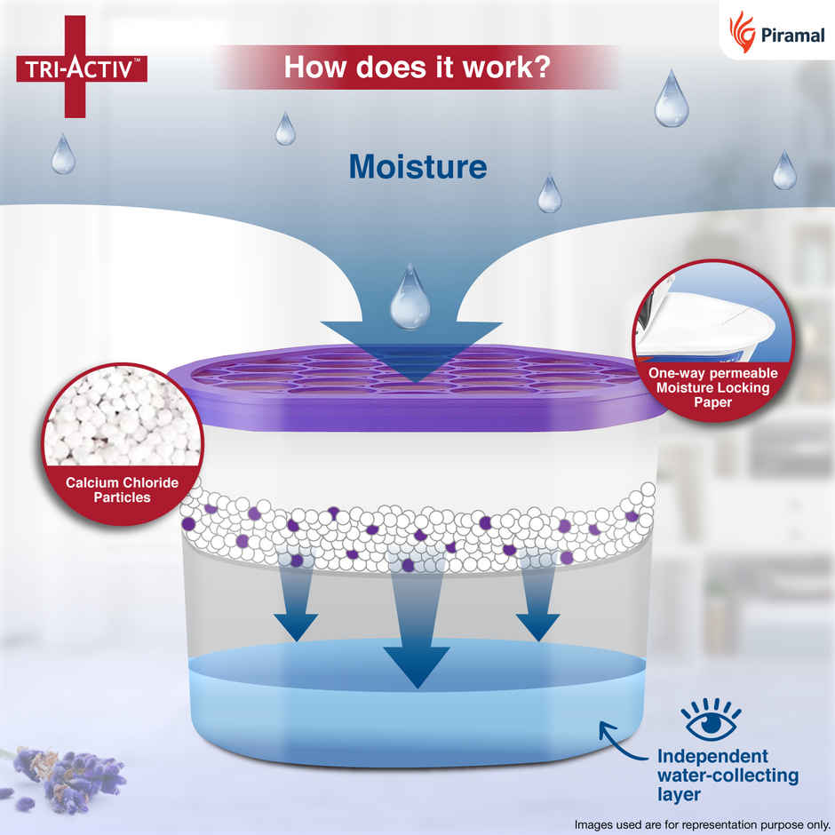 Tri-Activ Moisture Absorbers, Dehumidifier For Wardrobe, Closet, Shoe Rack - Lavender
