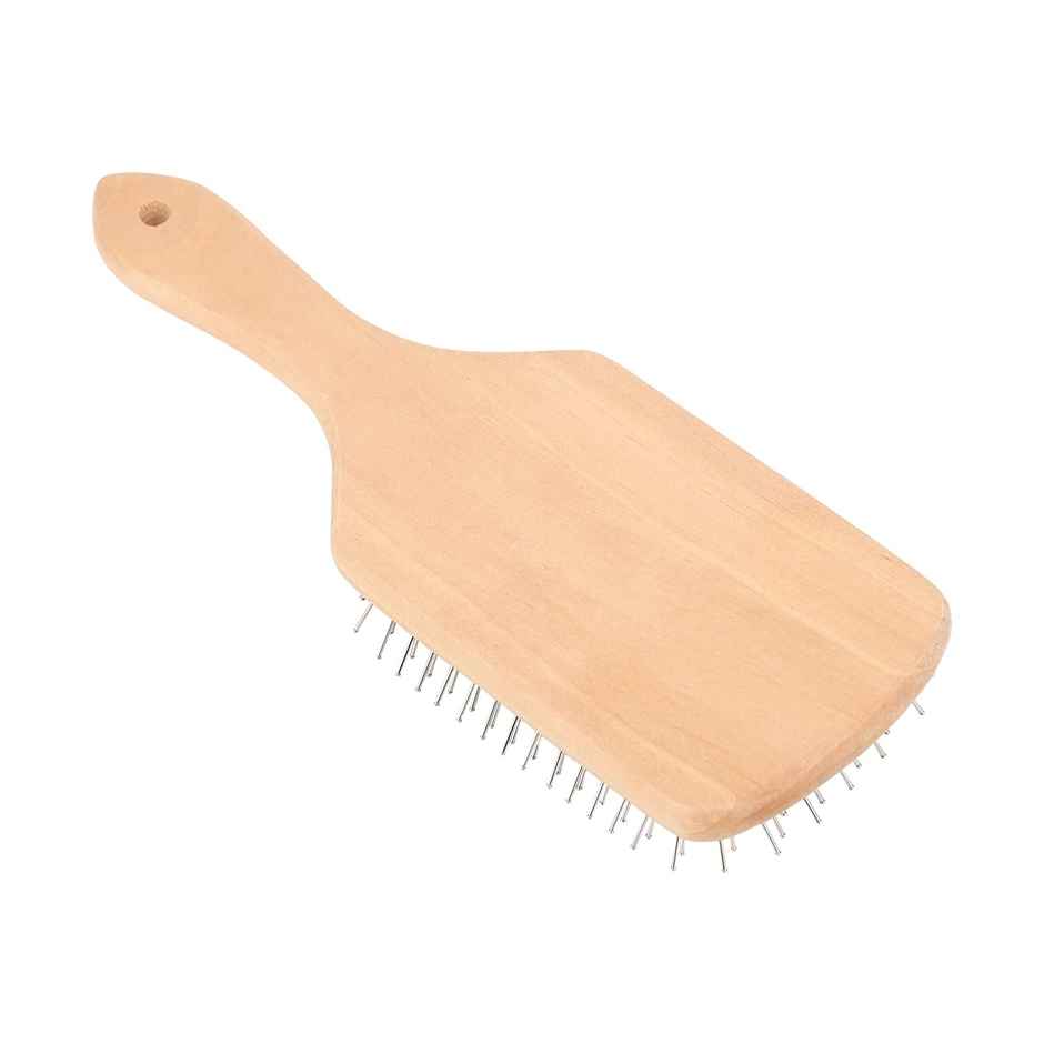 Bronson Professional Paddle Hair Brush Wooden With Steel Bristles