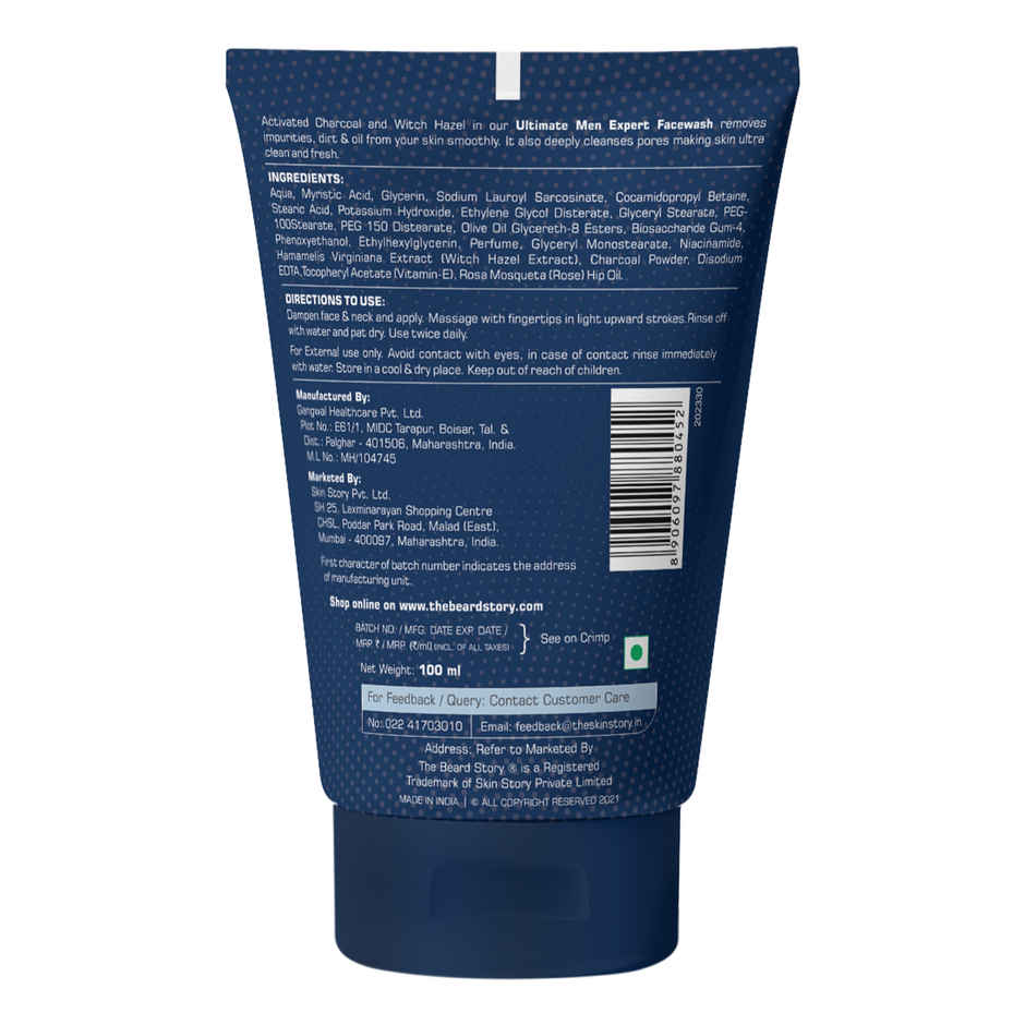 The Beard Story Face Wash With Activated Charcoal Deep Cleansing Pollution Control & Oil Absorption