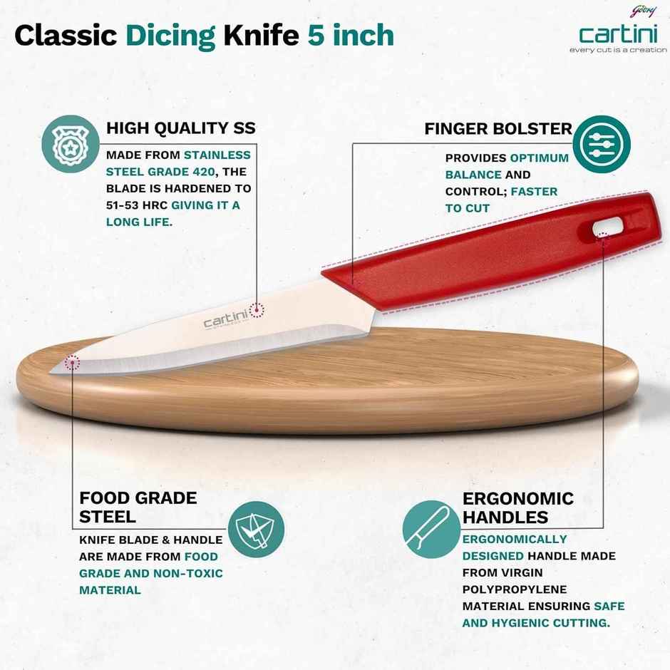 Godrej Cartini Kitchen Knife & Peeler Set (Colour May Vary)