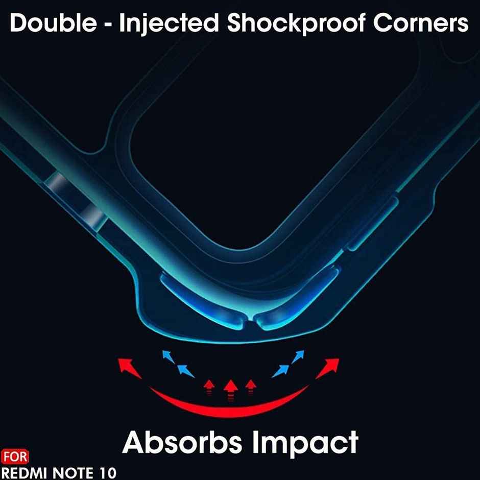 Kwine Case Redmi Note 10 / 10S Back Cover - Black Bordered Transparent Case