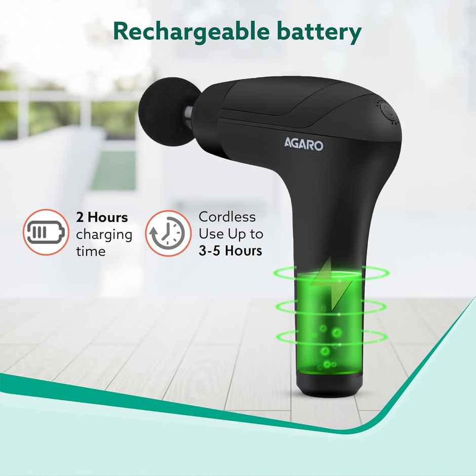 Agaro Icon Gun Massager, 4 Heads, 6 Speed,Percussion Muscle Massager For Full Body Pain Relief