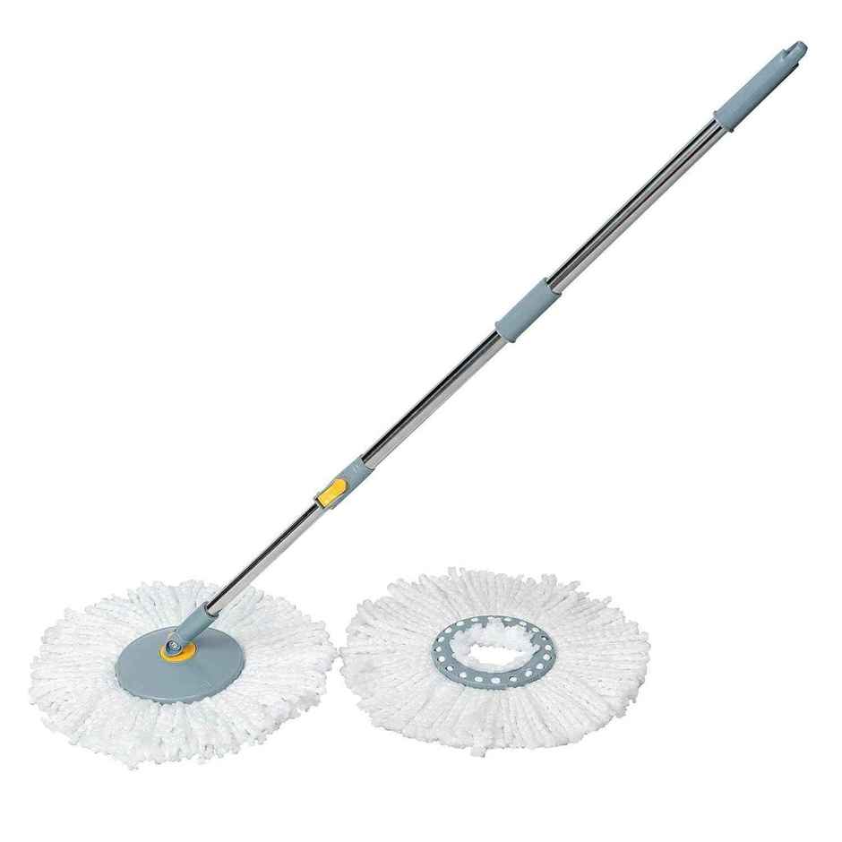 Esquire 360 Bucket Spin Mop Stick With an Additional Refill - Color Grey