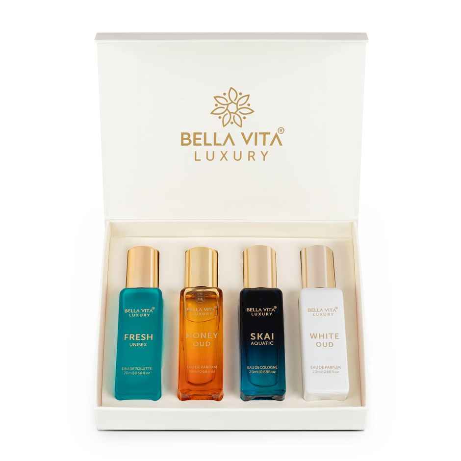 Galaxy Fusions Silky Smooth Dark Chocolate Bar, Made With 70% Cocoa(27.5gms) & Bella Vita Organic Unisex Luxury Perfume Gift Set(80ml) Combo