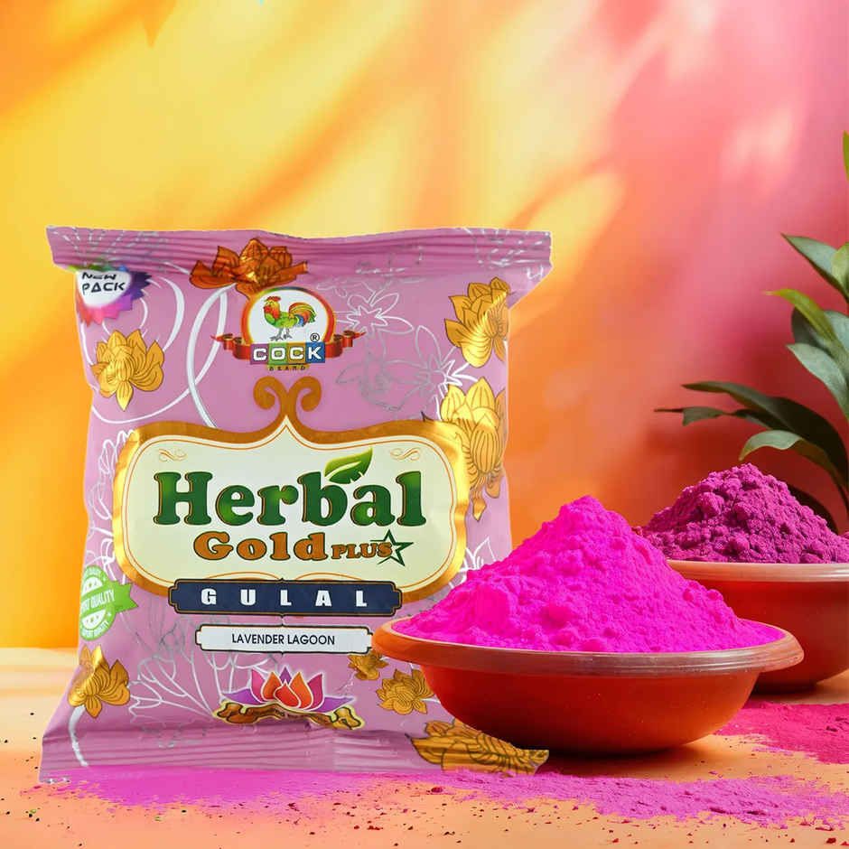 Herbal Gold Plus Holi Gulal | Pink | Cock