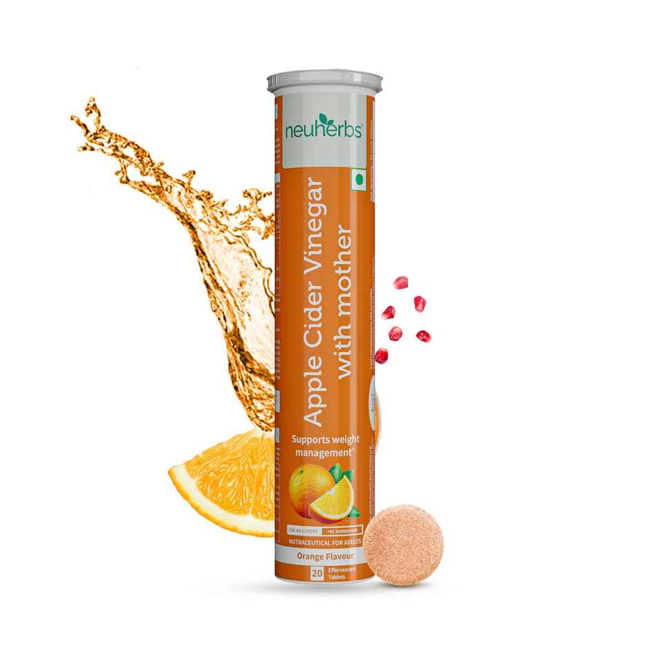 Neuherbs Apple Cider Vinegar Orange Flavour 20 Effervescent Tablets