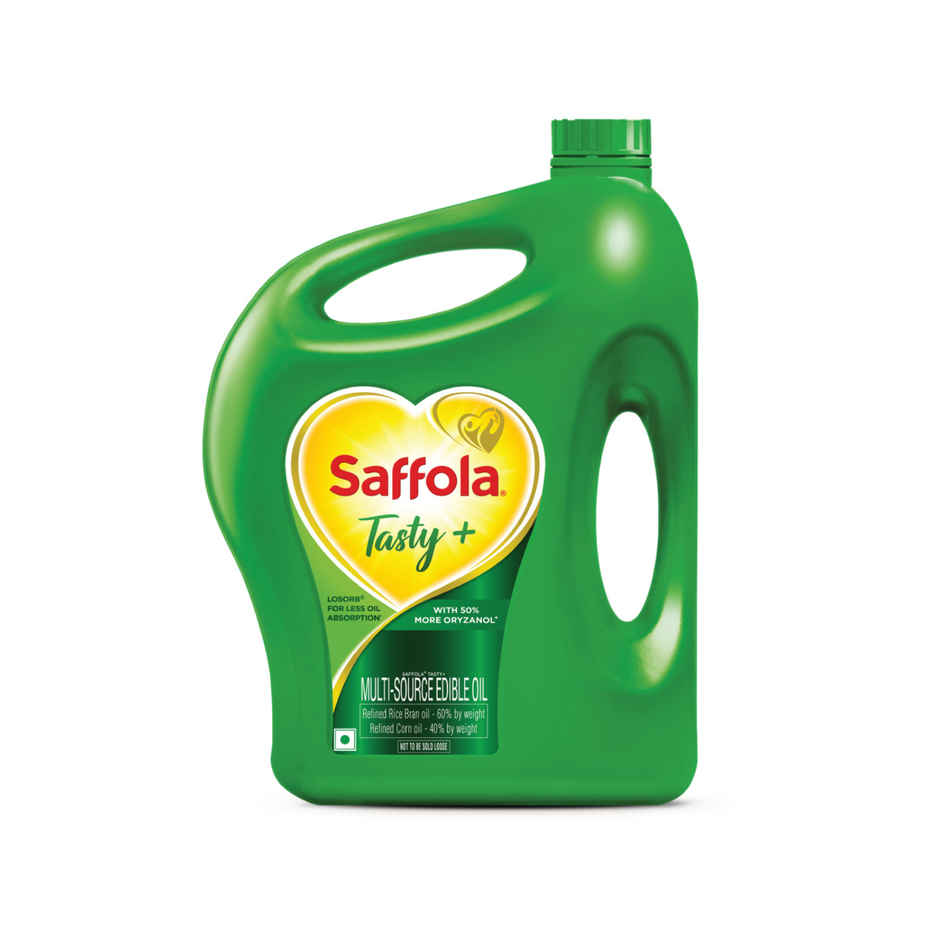 Saffola Tasty + Refined Rice bran & Corn Oil | 50% More Oryzanol | Multi-Source Edible Oil