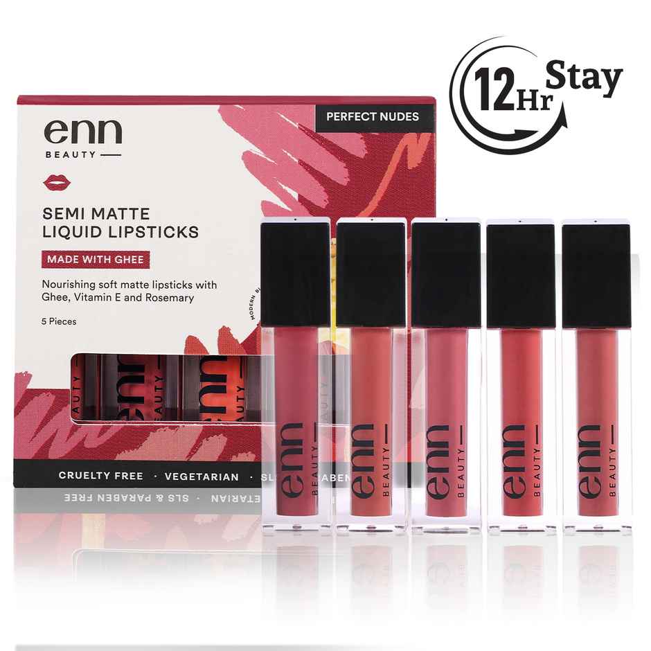 ENN Beauty Semi Matte Liquid Lipsticks | Perfect Nudes | Smooth Weightless Formula