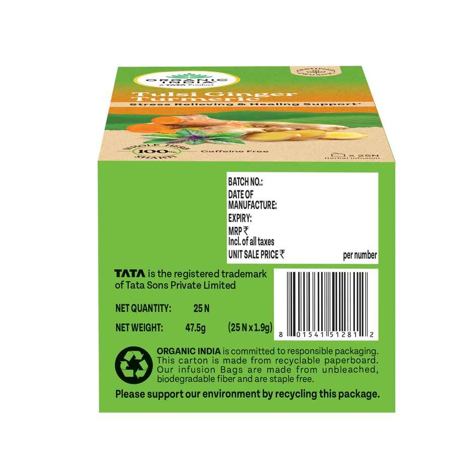 Organic India Tulsi Ginger Turmeric Herbal Infusion Bags