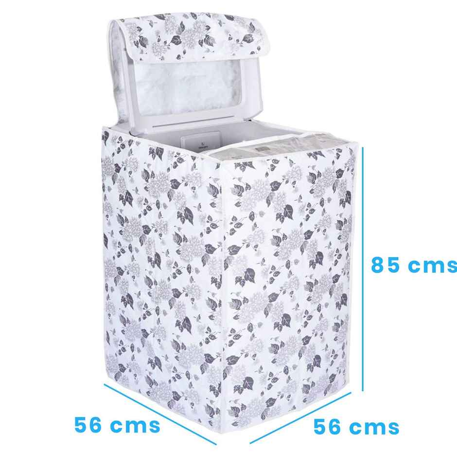 Daluci Lg Top Load Washing Machine Cover For 6-7 kg | Half White and Grey | 56 x 56 x 85 cm