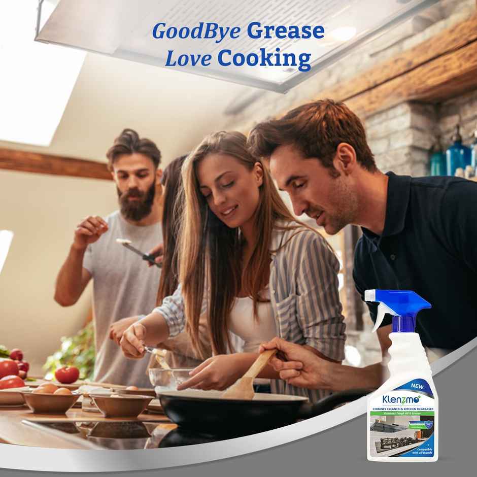 Klenzmo Washing Machine Cleaner Powder (180g) & Klenzmo Chimney Cleaner And Kitchen Degreaser (400ml) Combo
