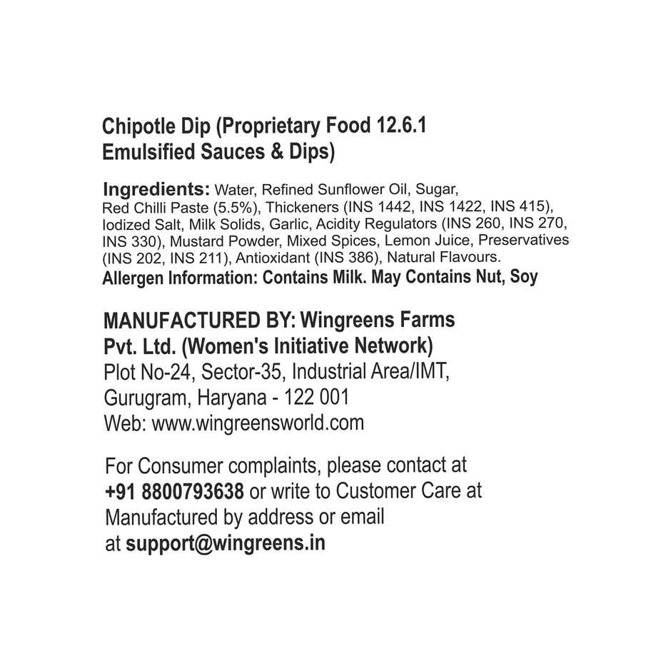 Wingreens Farms Chipotle Dip | Chipotle Sauce | Chipotle Dressing