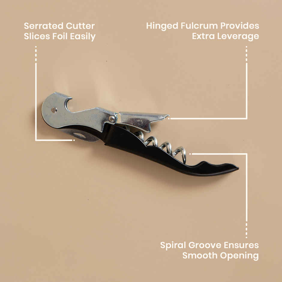 Stainless Steel Corkscrew Opener With Foil Cutter - Assorted