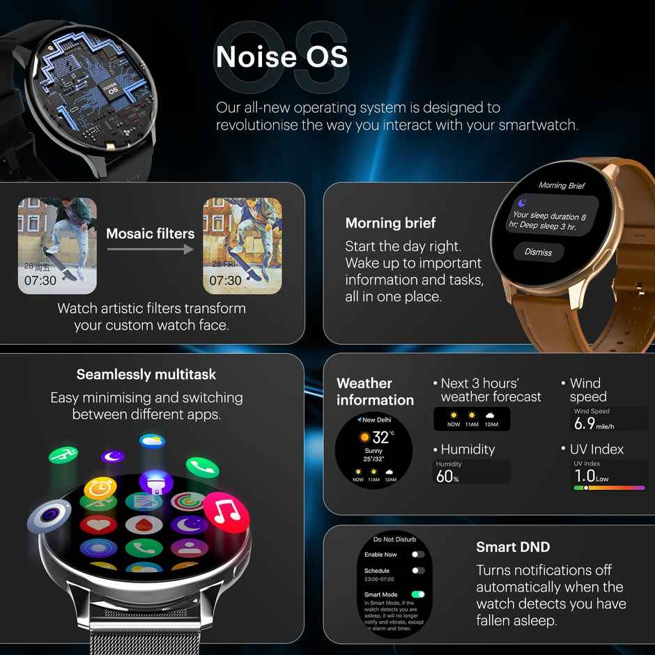 Noise NoiseFit Vortex Plus Smartwatch | Jet Black
