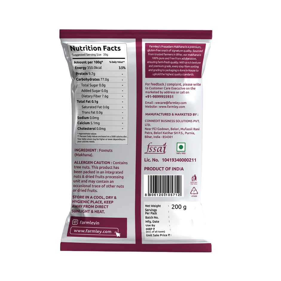 Farmley Prasadam Makhana | Foxnuts Combo