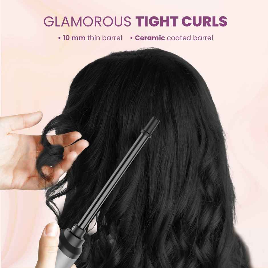 Agaro Hair Curler With 10Mm Barrel, Rod, Tong, Ceramic Coated Plates, Cool Touch Tip, Fast Heating