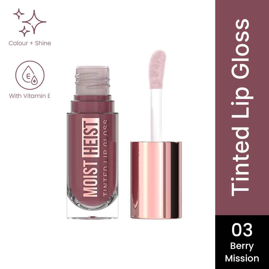 Swiss Beauty Moist Heist Tinted Lip Gloss Color & Shine, Non-Sticky With Vitamin E -3 Berry Mission