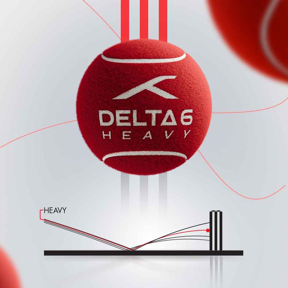 Hundred Delta 6 Heavy Cricket/Tennis Balls, Red