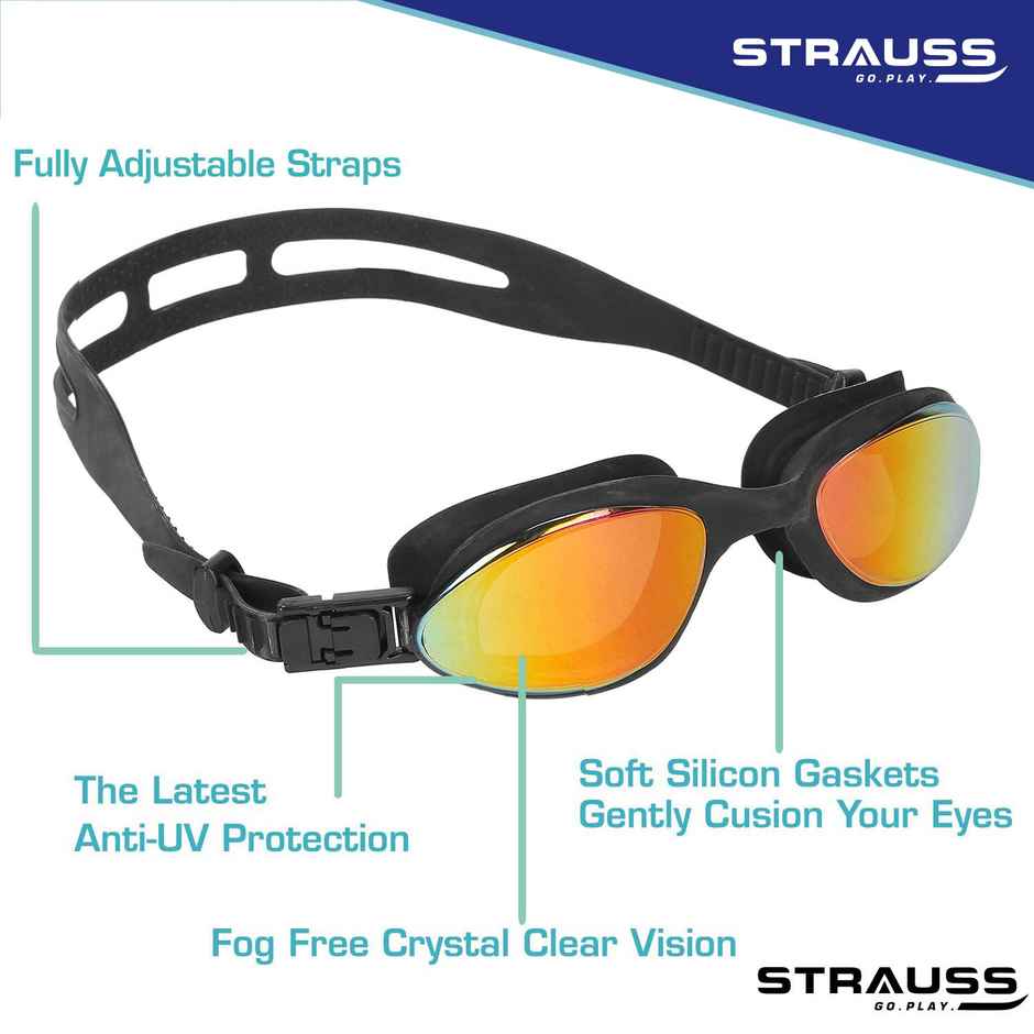 Strauss Swimming Goggles Set | Pink & Yellow