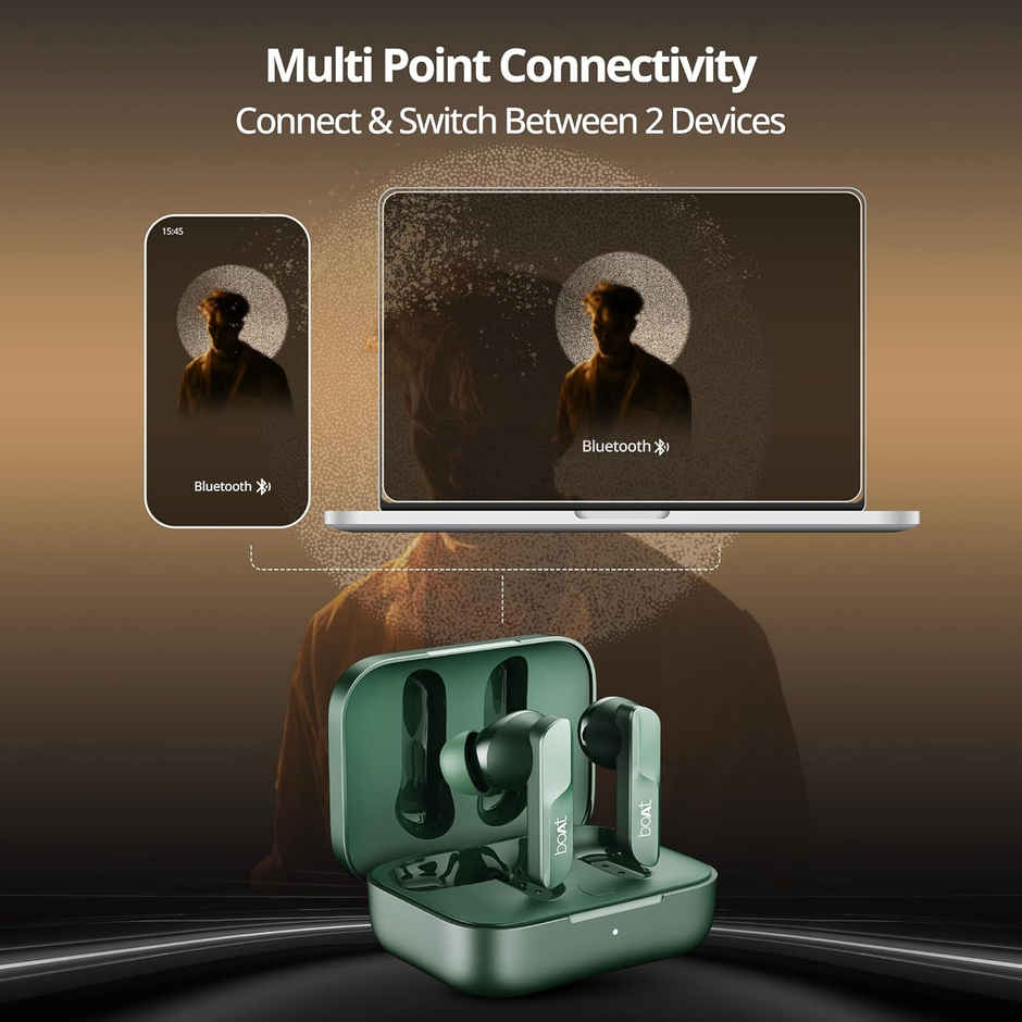 boAt Airdopes 800 TWS Earbuds w/ Dolby Audio, High Fidelity Drivers, 4 Mics ENX Tech & Hearables App(Interstellar Green)