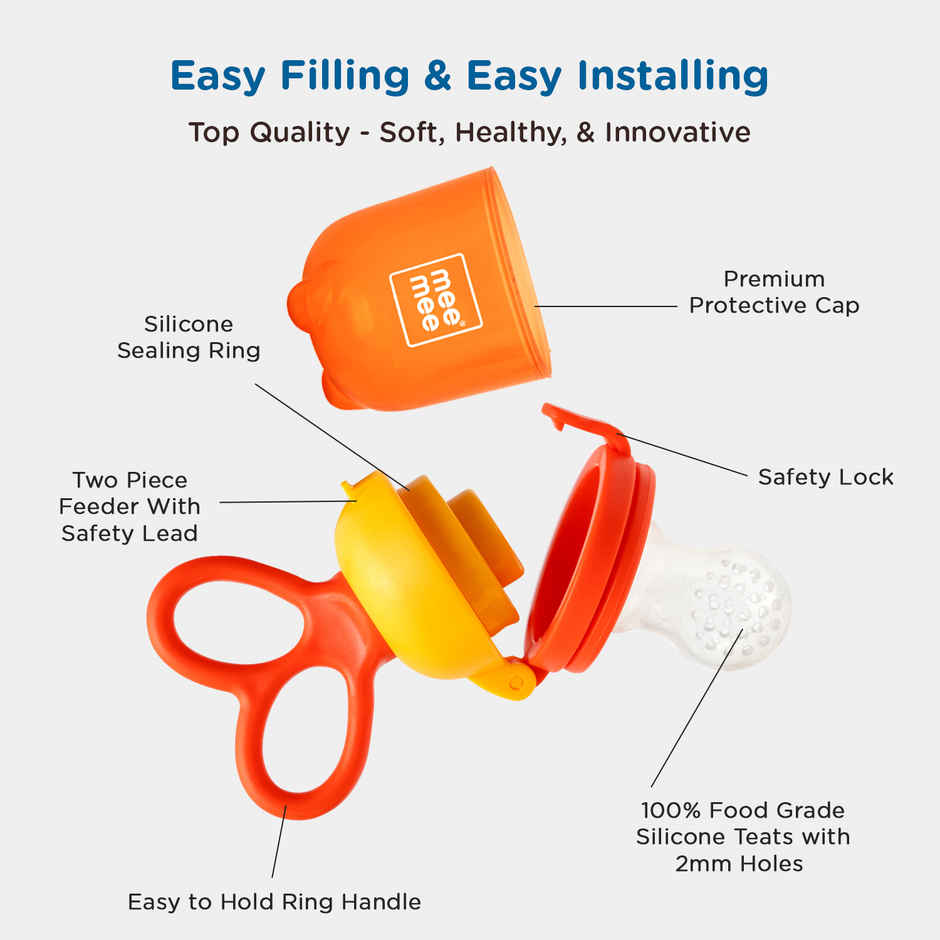 Mee Mee Baby Food Feeder for Babies/Newborns (Orange)