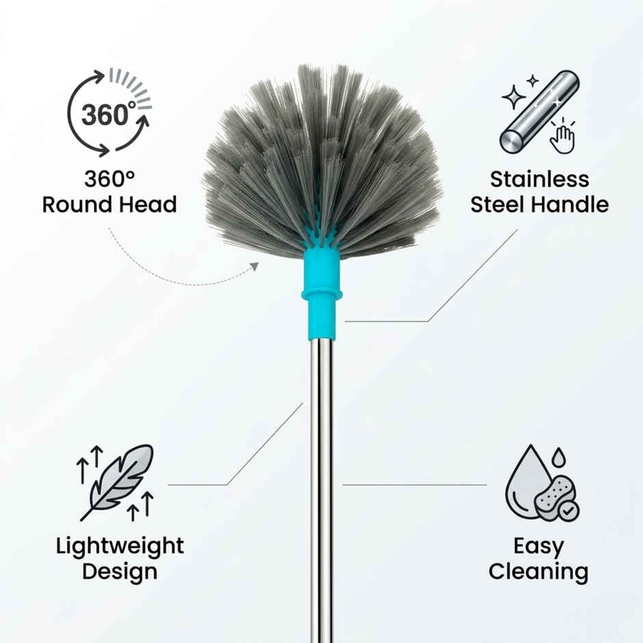 Proclean Diamond Brush Gobi Jala Broom-Brush with SS Telescopic Handle | 5 Feet
